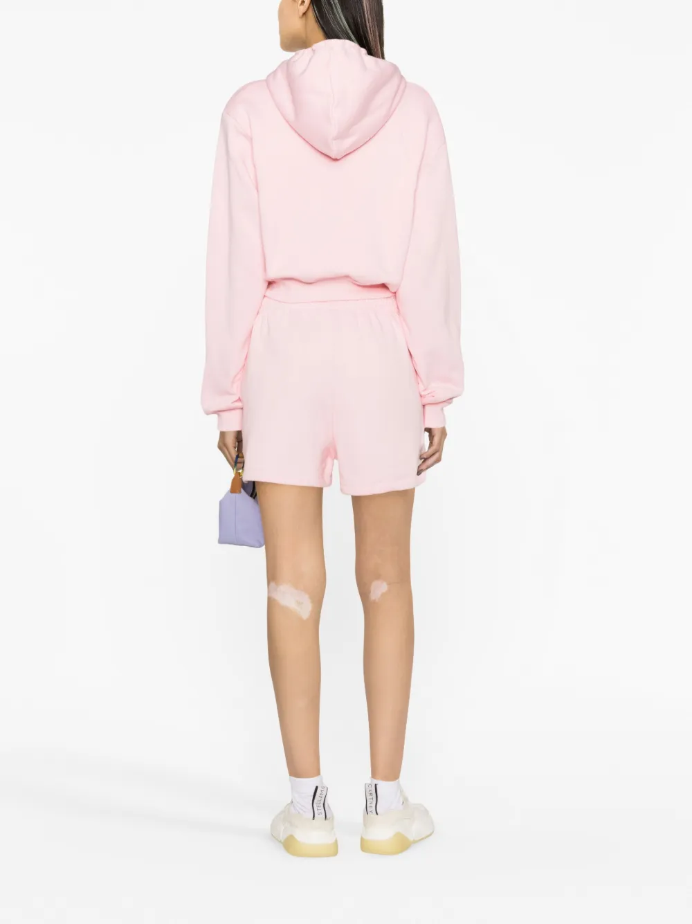 Rotate Birger Christensen Crytal-logo Track Shorts In 粉色