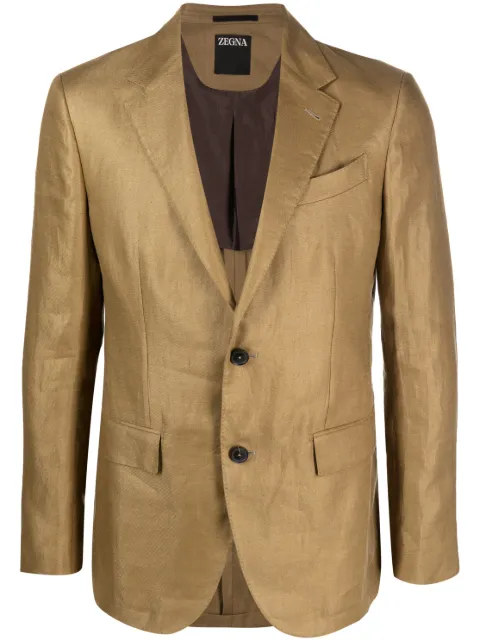 Zegna single-breasted linen blazer