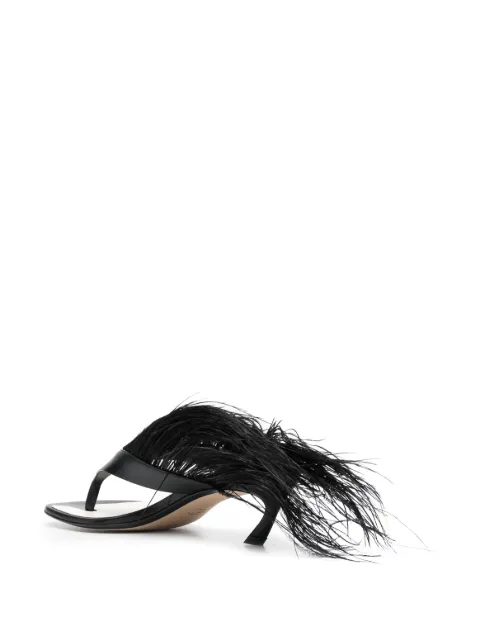 Lanvin Feather Swing 65 leather sandals FWSASS0HPLUME23 - 2