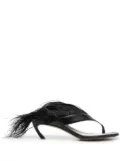 Lanvin Feather Swing 65 leather sandals - Black