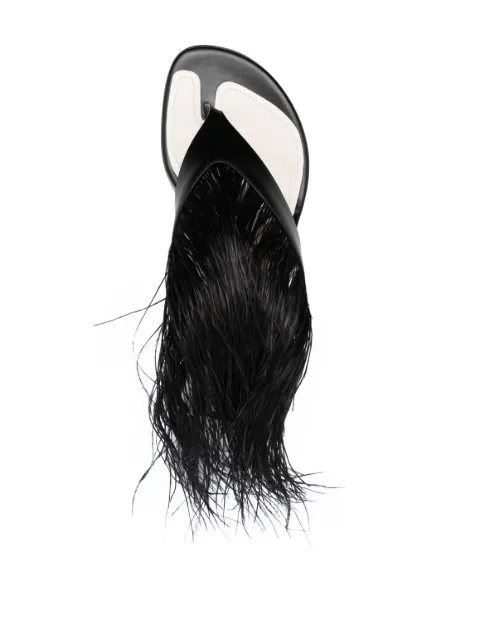 Lanvin Feather Swing 65 leather sandals FWSASS0HPLUME23 - 3
