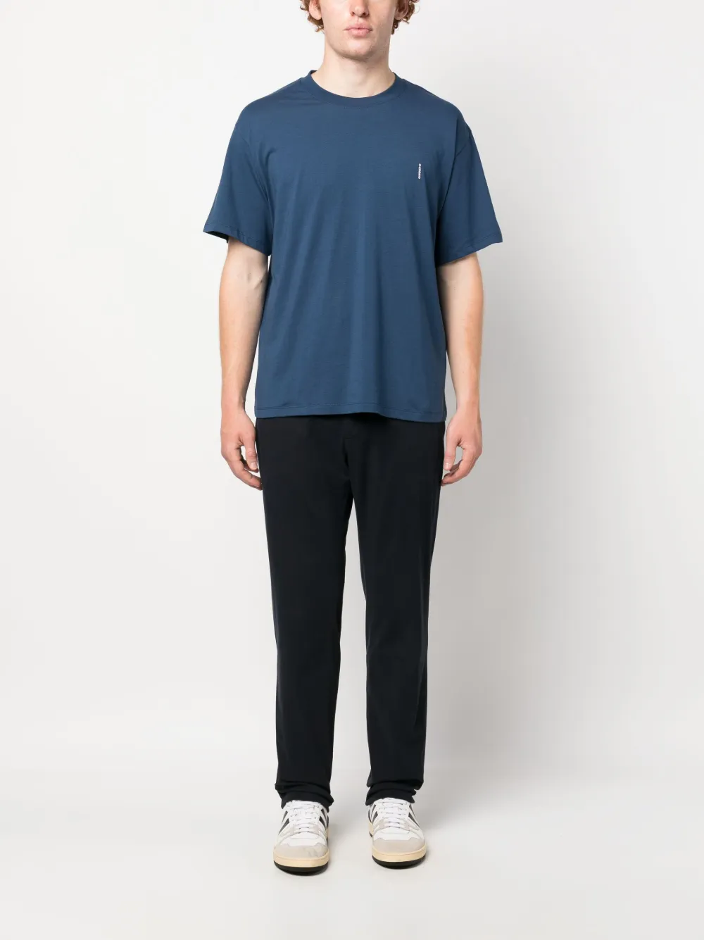 SANDRO logo-print cotton T-shirt - Blauw