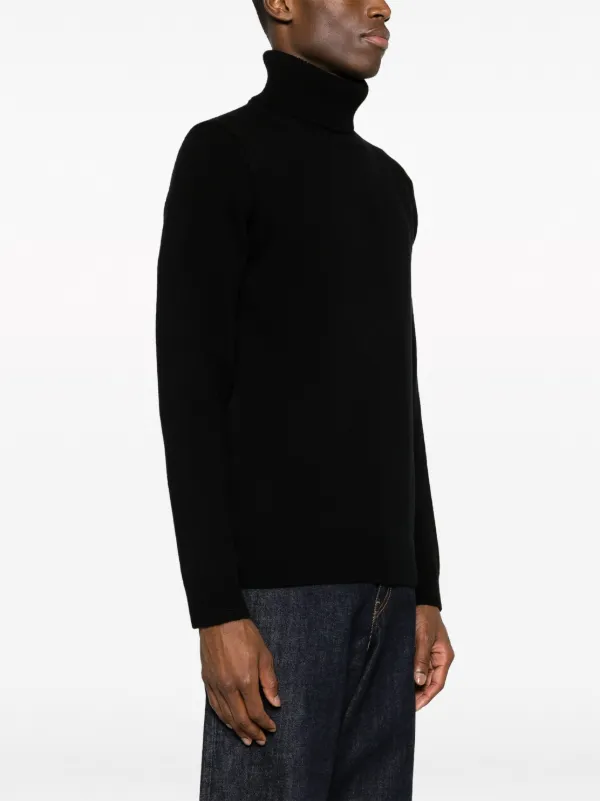 Mens roll neck jumper black new arrivals