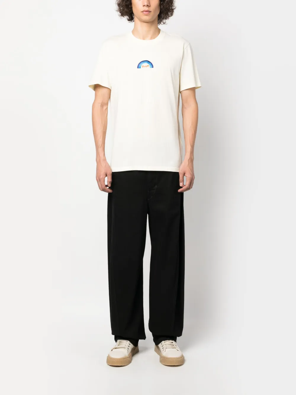 SANDRO T-shirt met geborduurd logo - Beige