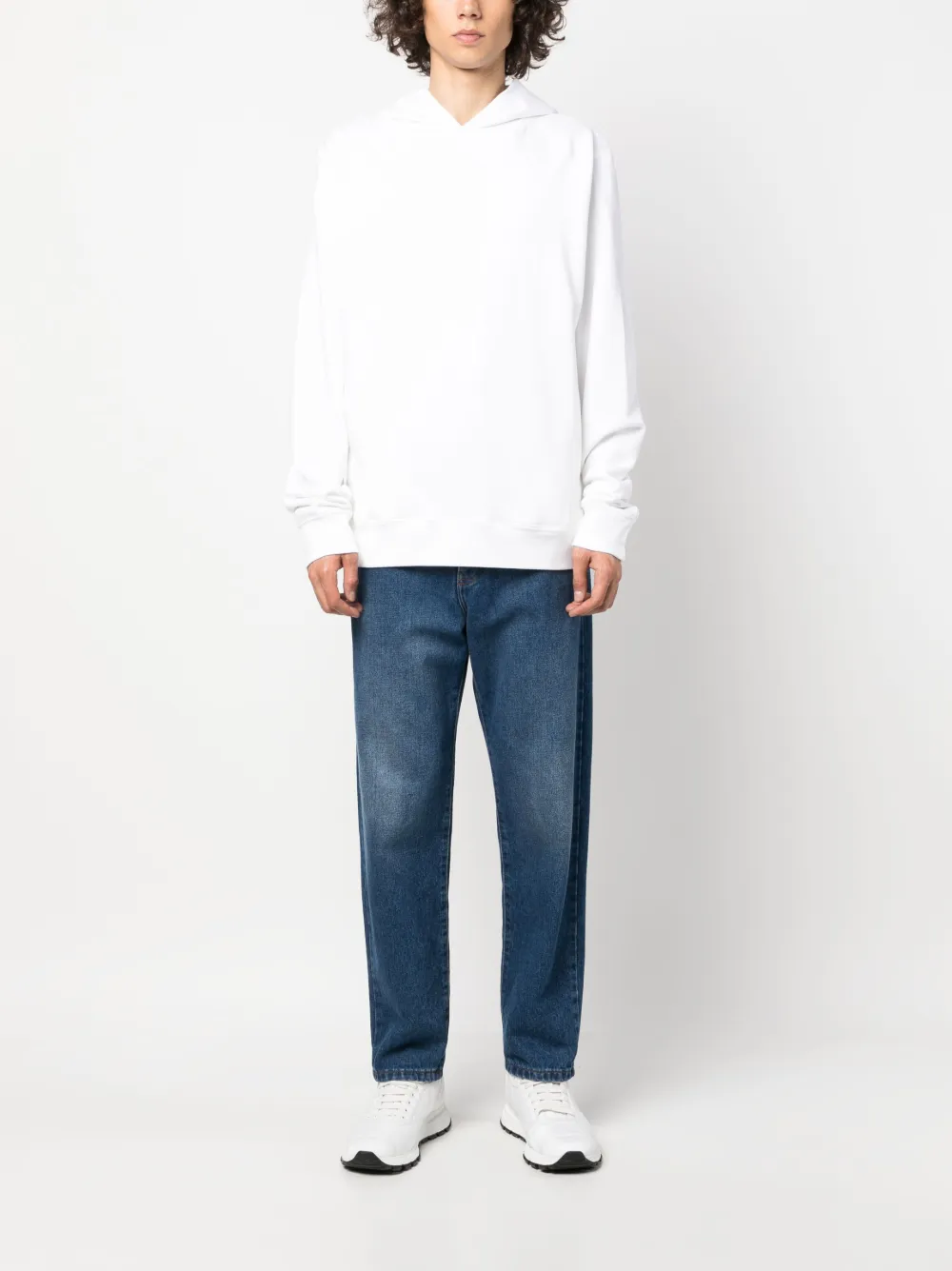 SANDRO Boutique logo-print cotton hoodie - Wit