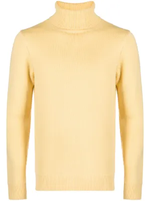 Mens yellow hotsell polo neck jumper