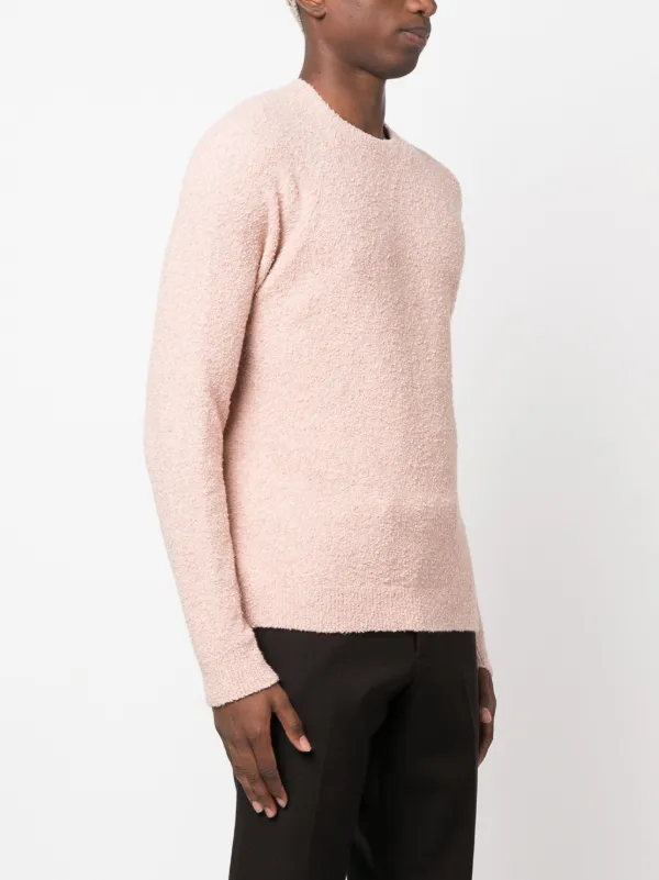 Mens pink sales crew neck jumper