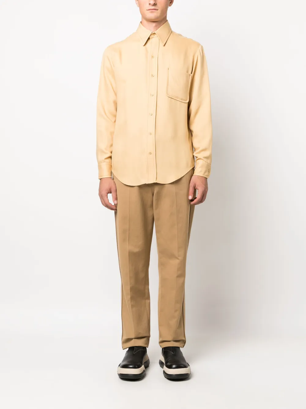 SANDRO Overhemd met contrasterend stiksel - Beige