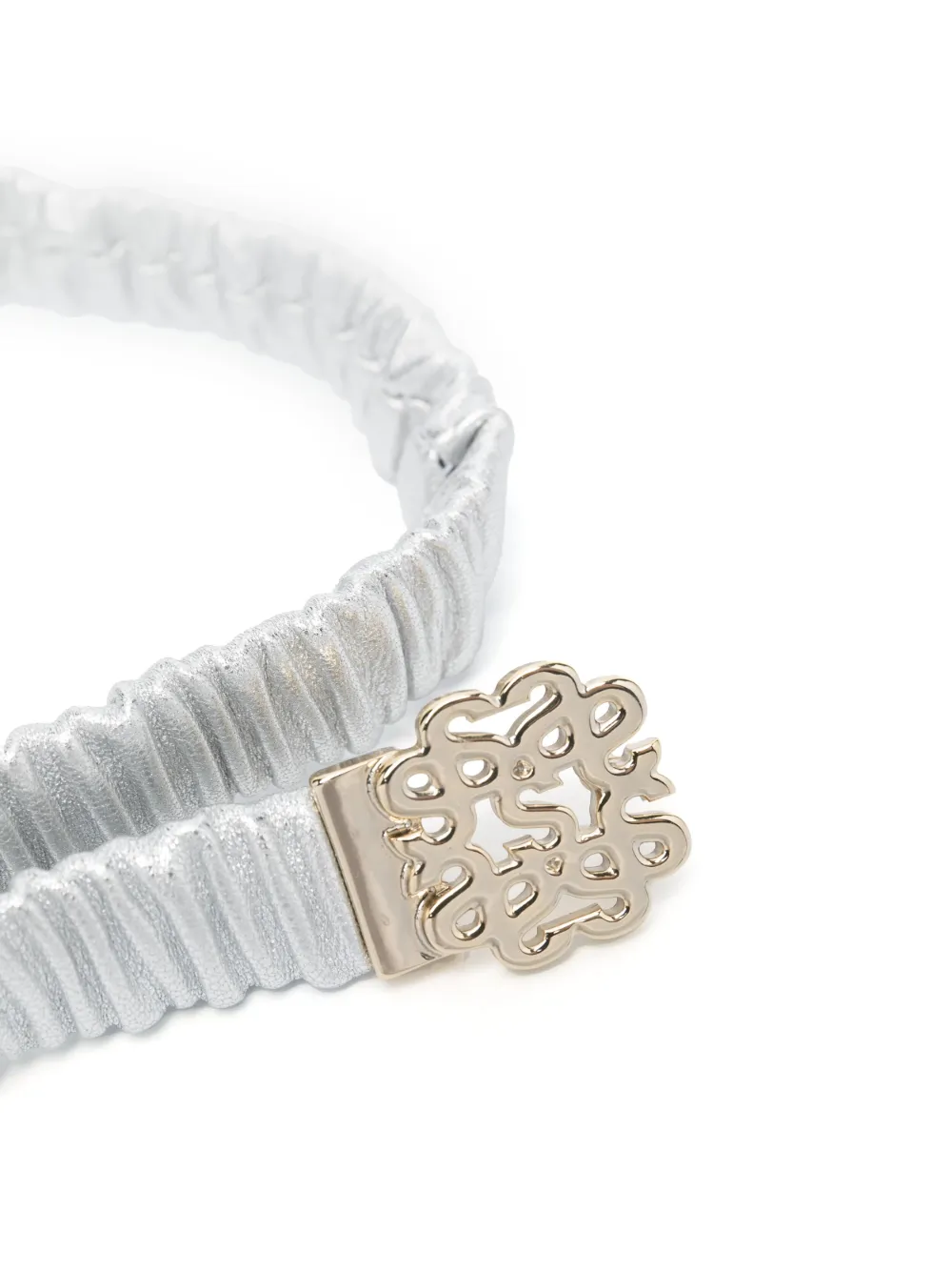 SANDRO logo-plaque leather belt - Zilver