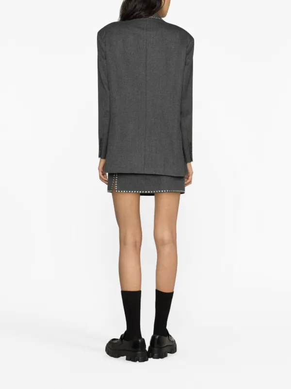 SANDRO Studded Wool Blazer Farfetch