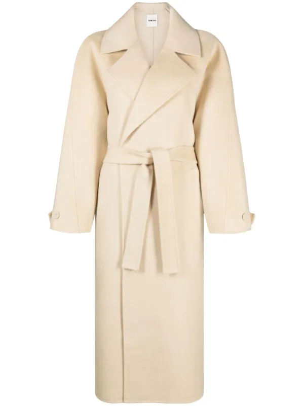 Sandro long shop belted coat