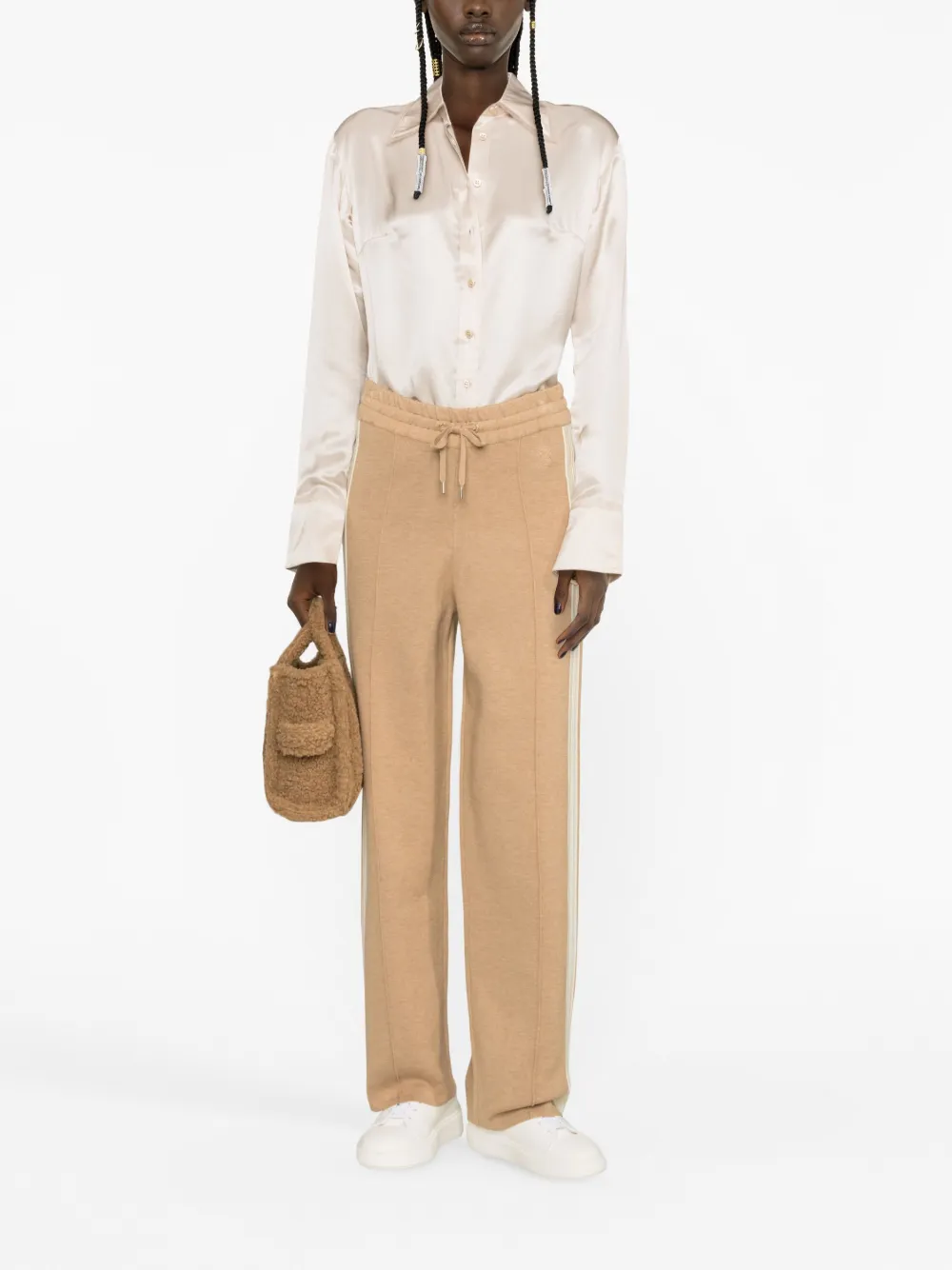 SANDRO Trainingsbroek met contrasterende streep - Beige