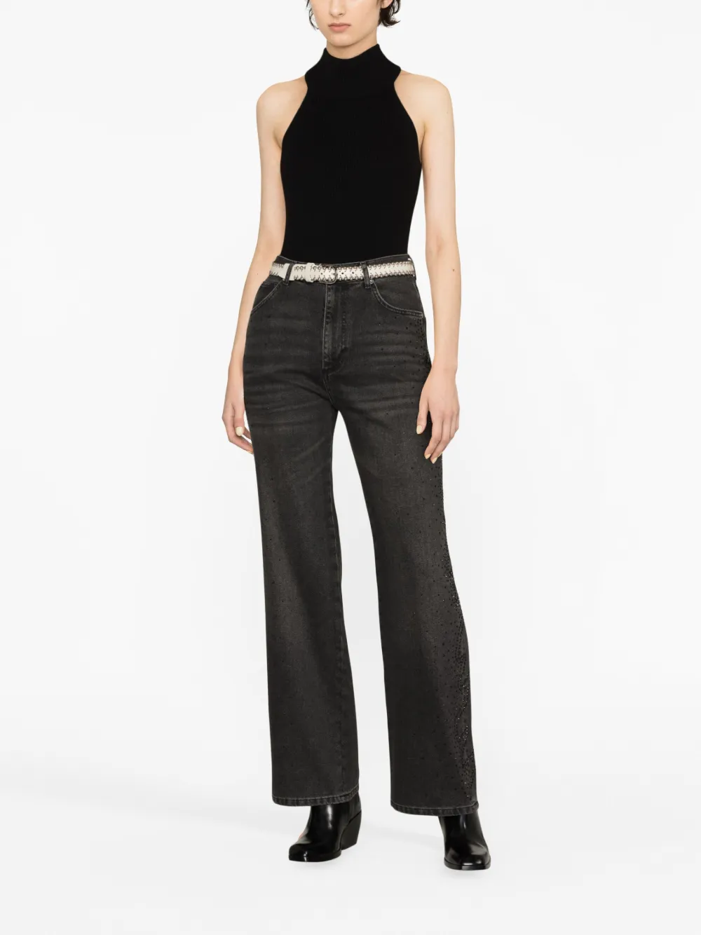 Stefan Cooke monogram-embroidered straight-leg Jeans - Farfetch