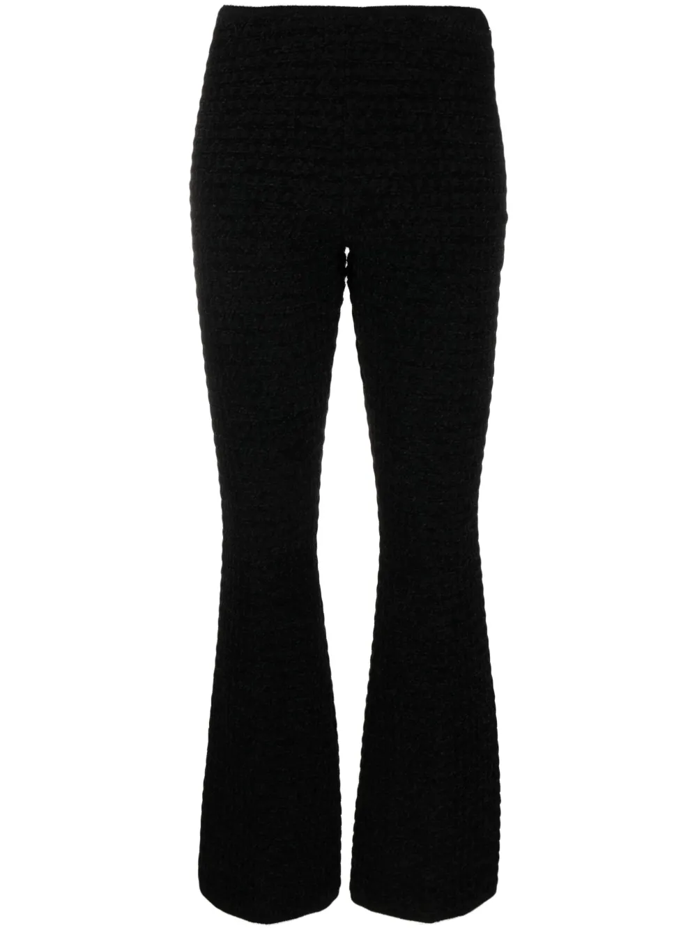 SANDRO high-waisted flared tweed trousers