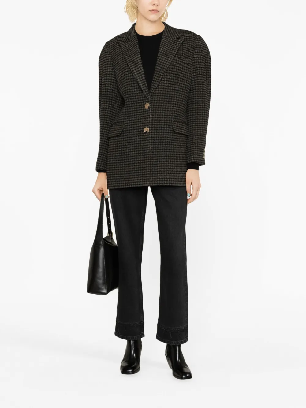 SANDRO Blazer met pied-de-poule print - Grijs