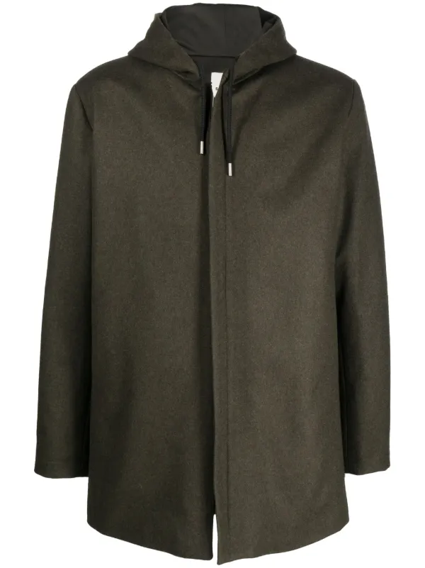 SANDRO Drawstring Hood wool blend Coat Farfetch