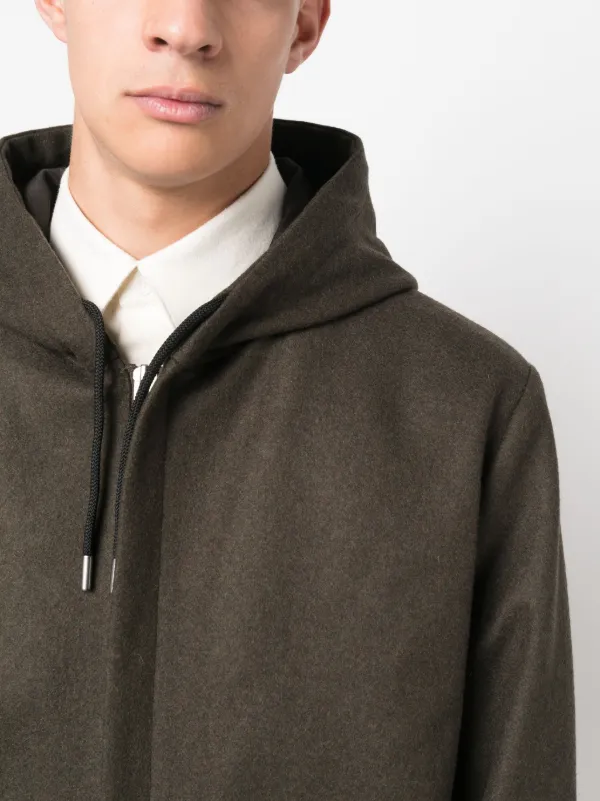 SANDRO Drawstring Hood wool blend Coat Farfetch