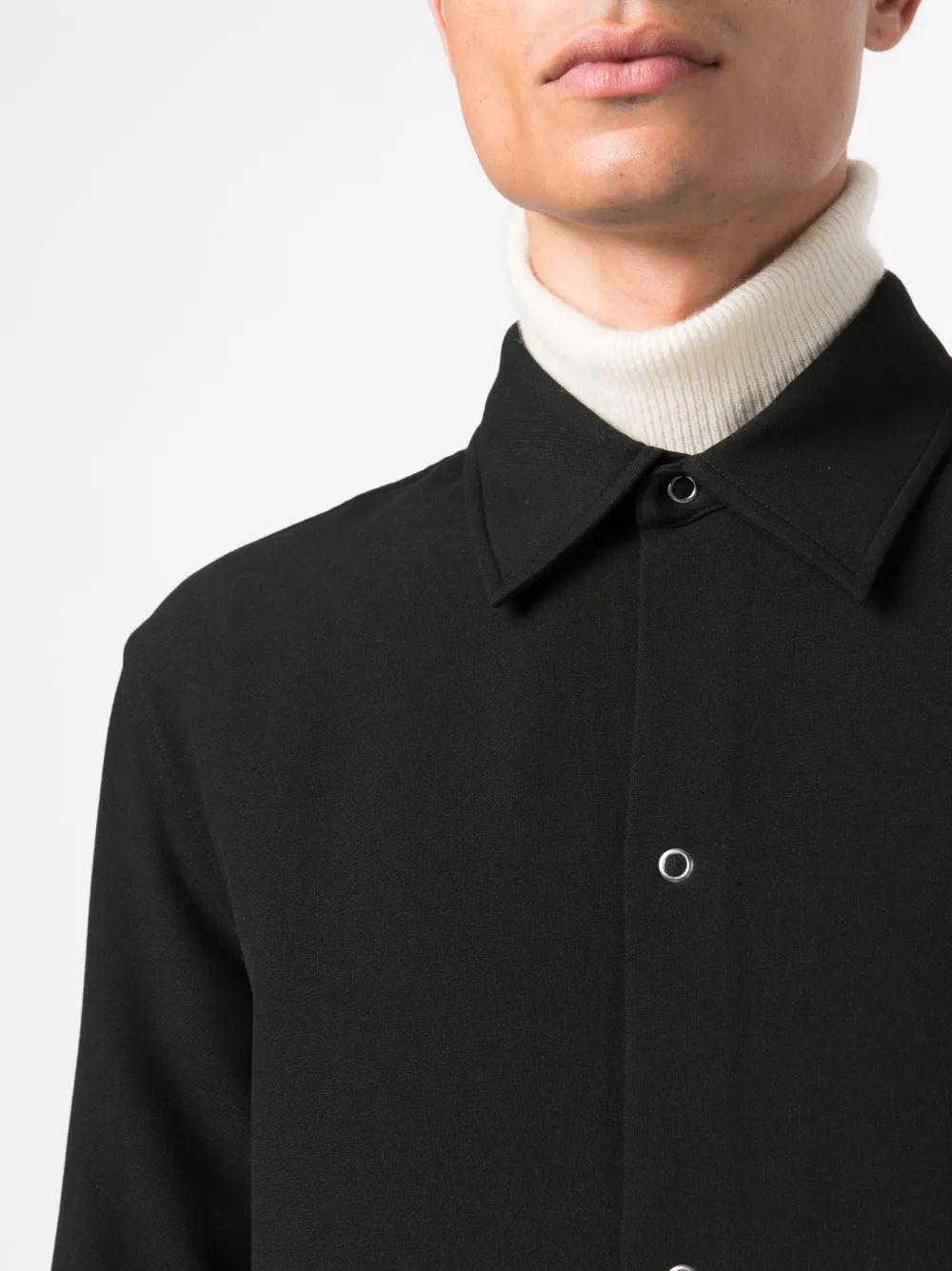 Classic-Collar Button-Up Shirt