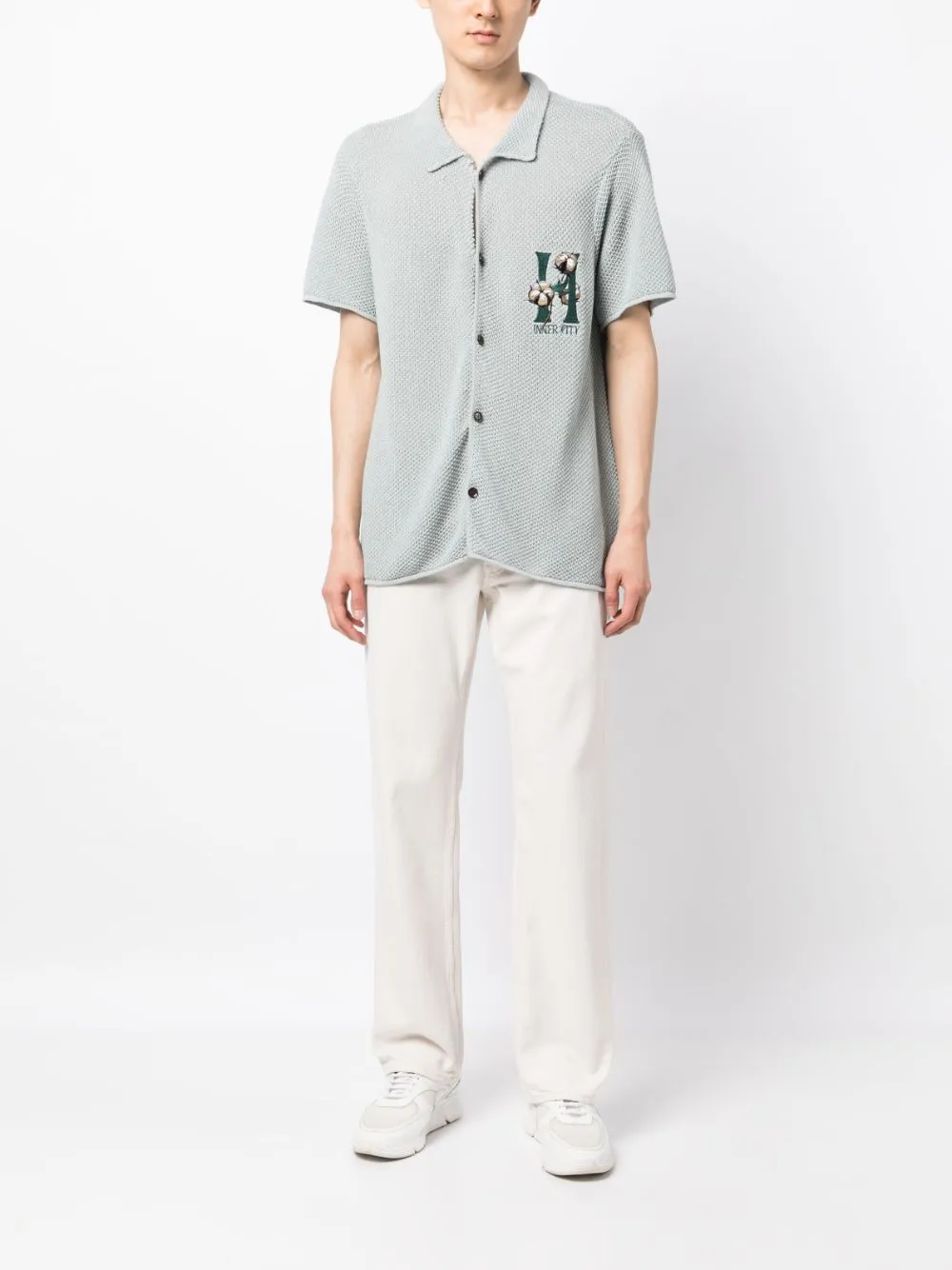Honor The Gift knit button-up shirt - Grijs