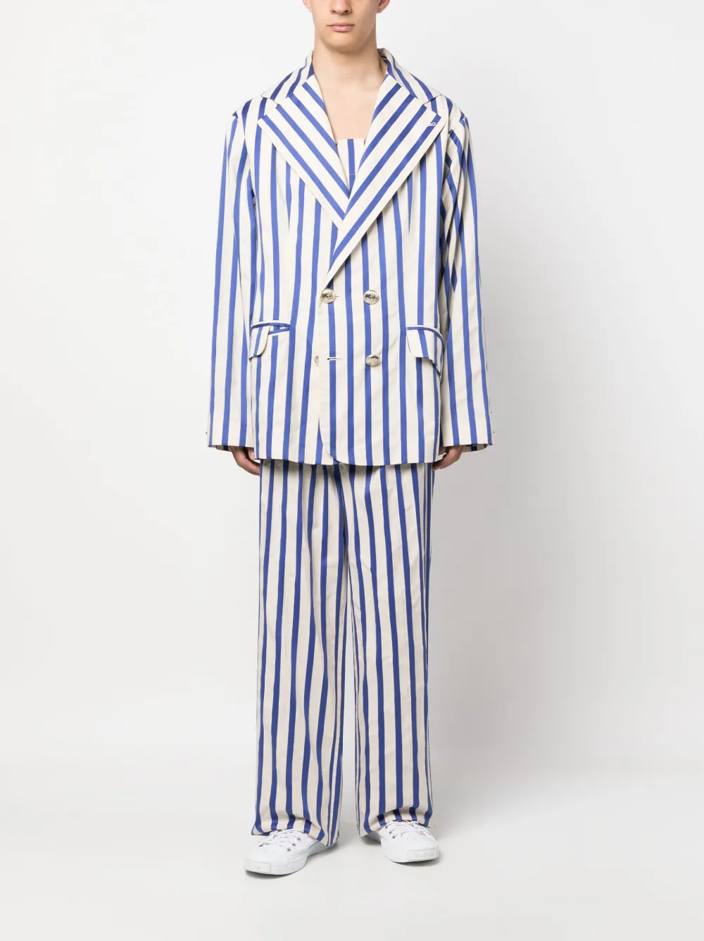 Vivienne Westwood Raf Bum striped trousers - Blauw