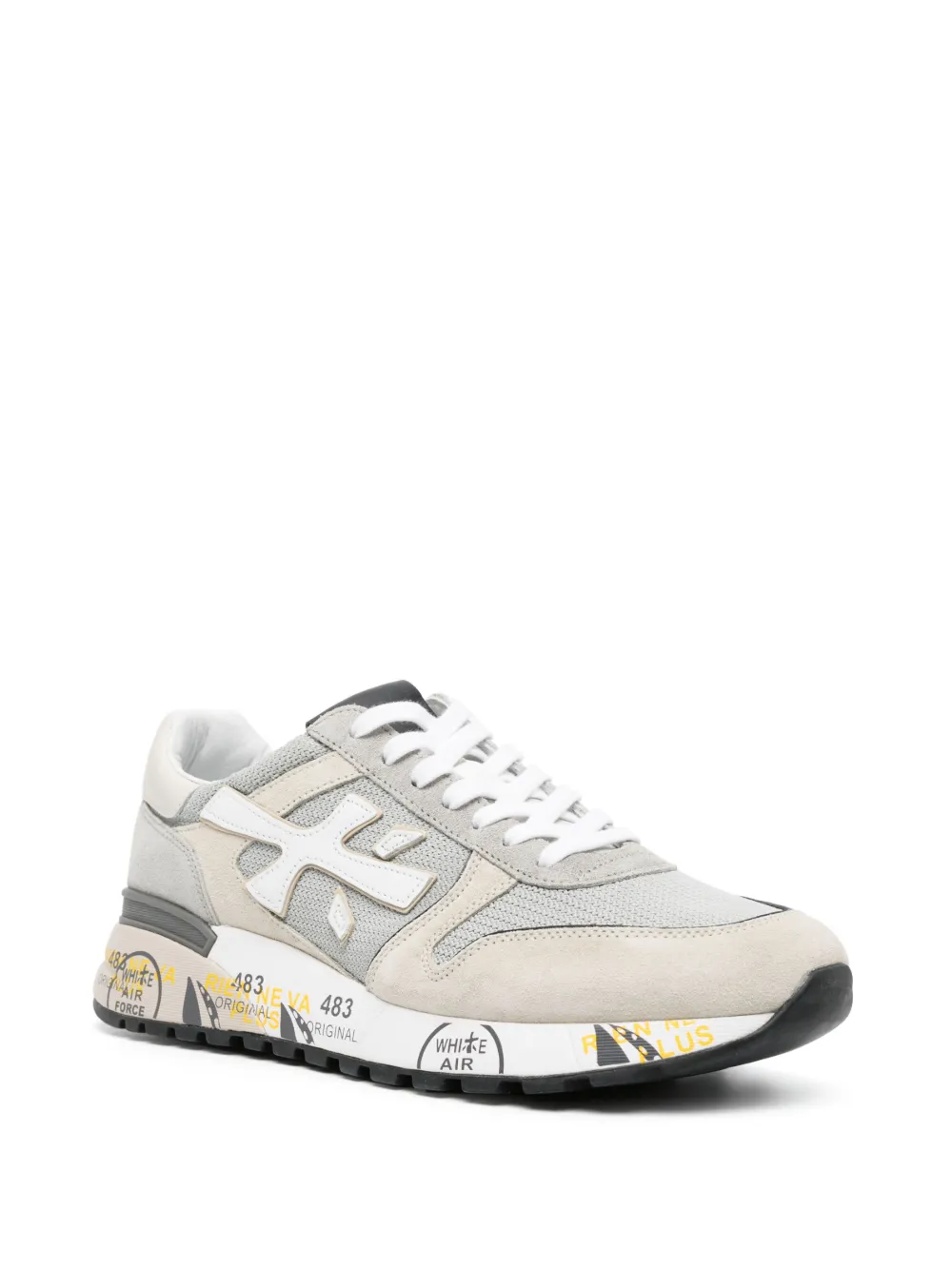 Premiata Mick panelled lace-up sneakers - Beige