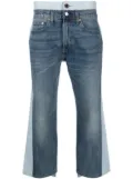 Junya Watanabe MAN two-tone cropped jeans - Blue