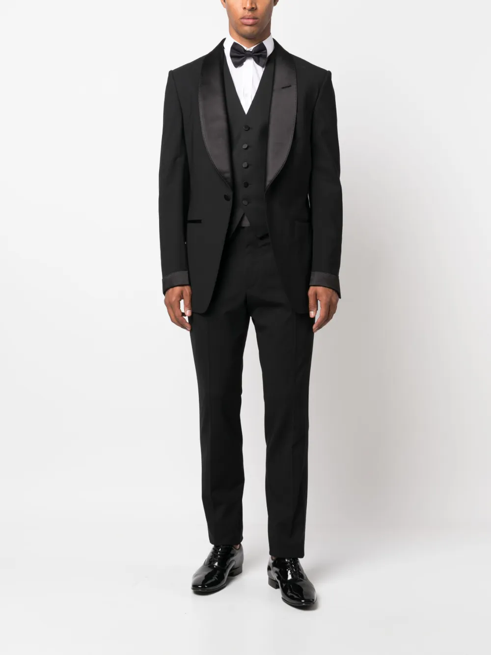 Shop Tagliatore Button-down Cotton Waistcoat In Black