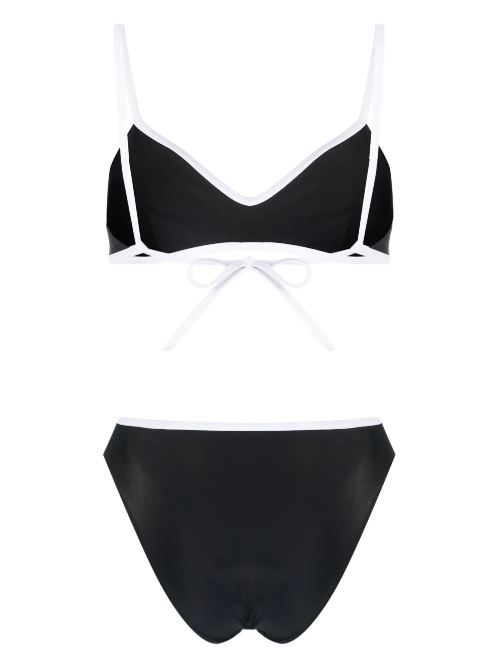 Marine Serre logo-print bikini set - Zwart