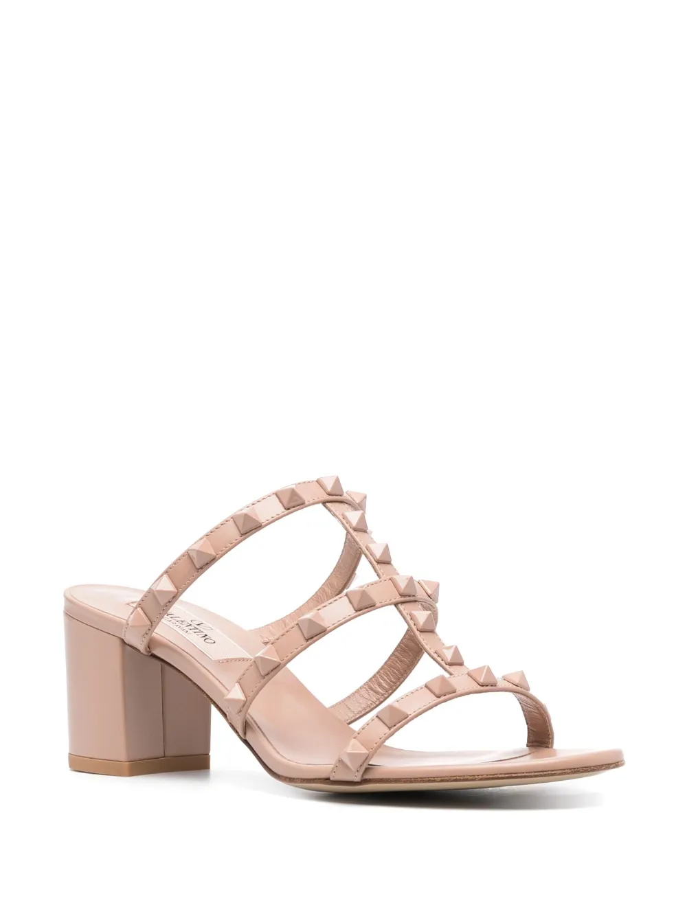Valentino Garavani Rockstud 60mm leather slides - Roze