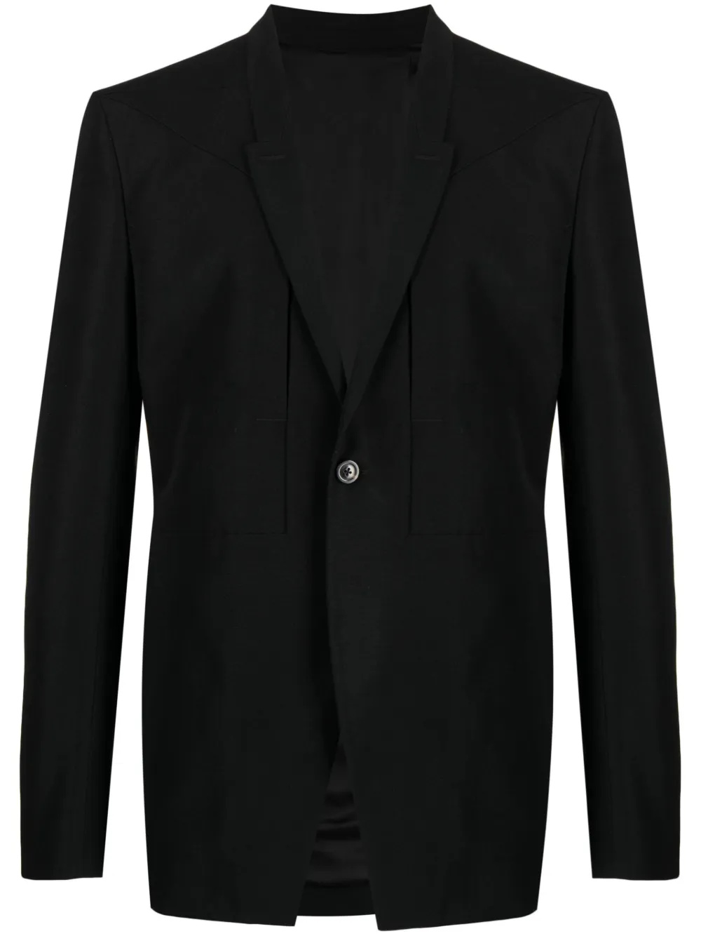 Rick Owens Single-breasted Blazer In Black