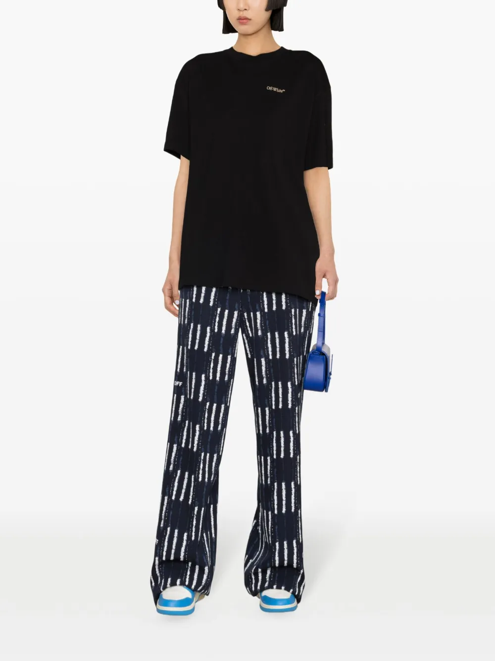 Off-White T-shirt met logoprint - Zwart