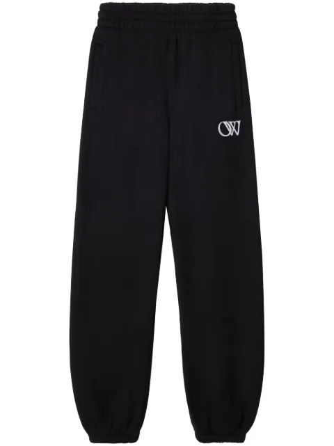 Off-White logo-flocked cotton track pants