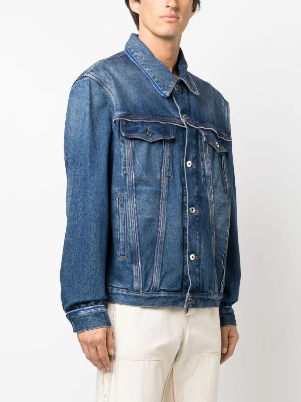 Off-White ジップディテール デニムジャケット | ブルー | FARFETCH JP
