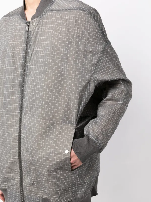 Rick Owens グリッドパターン ボンバージャケット | グレー