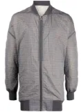 Rick Owens grid-patterned zipped bomber jacket - Grey