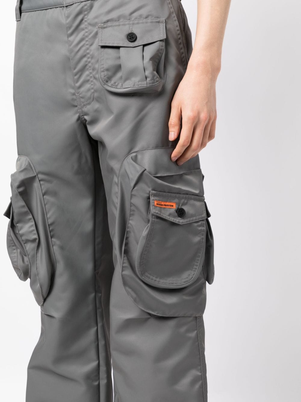 Shop Heron Preston Logo-patch Cargo Pants In Grey