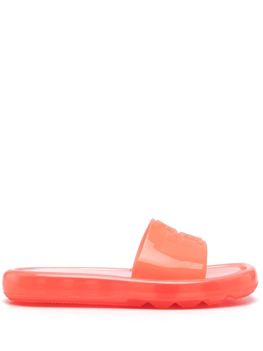 Tory Burch Bubble Jelly Slides In Fluorescent Pink
