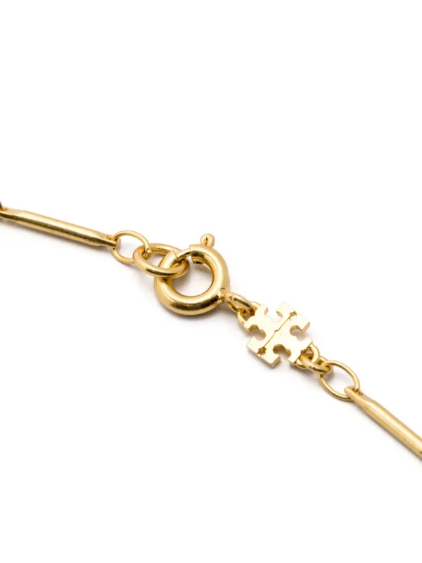 Tory Burch Thin Roxanne logo charm Bracelet Farfetch