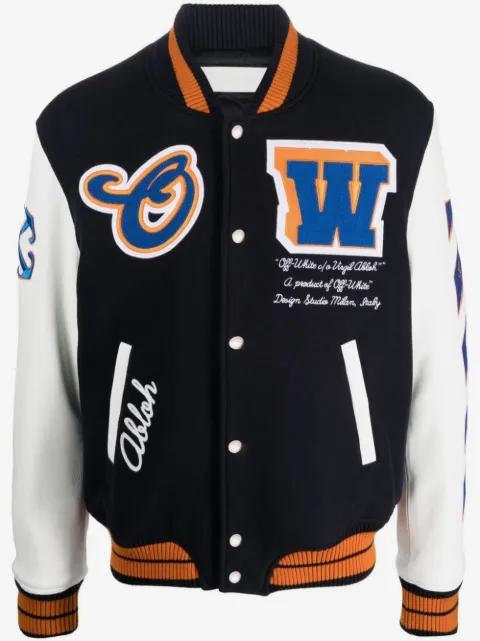 Off-White varsity patch bomber jacket