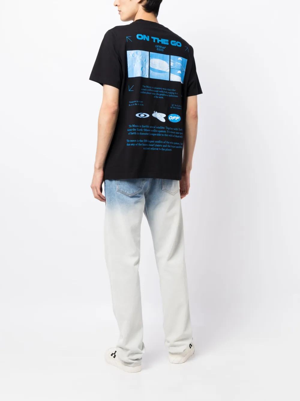 Shop Off-white On The Go Moon Cotton T-shirt In Black Multicolor