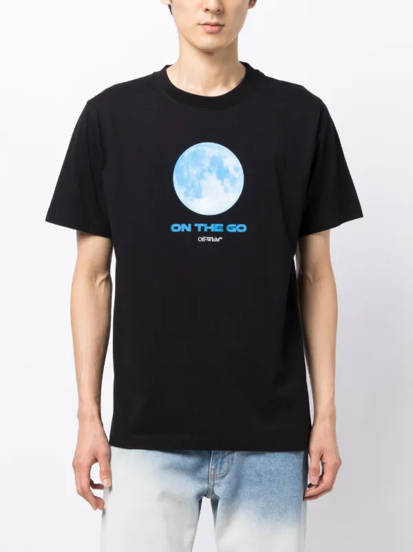 Off White On The Go Moon Cotton T Shirt Black