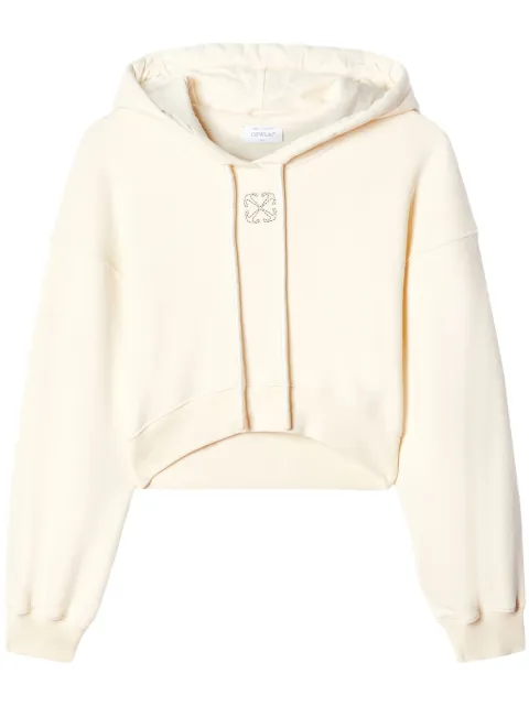 Off-White Arrows-embroidered cropped hoodie