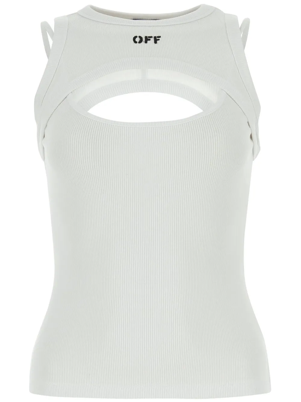 Off-White logo-print cut-out tank top | White | Image 1