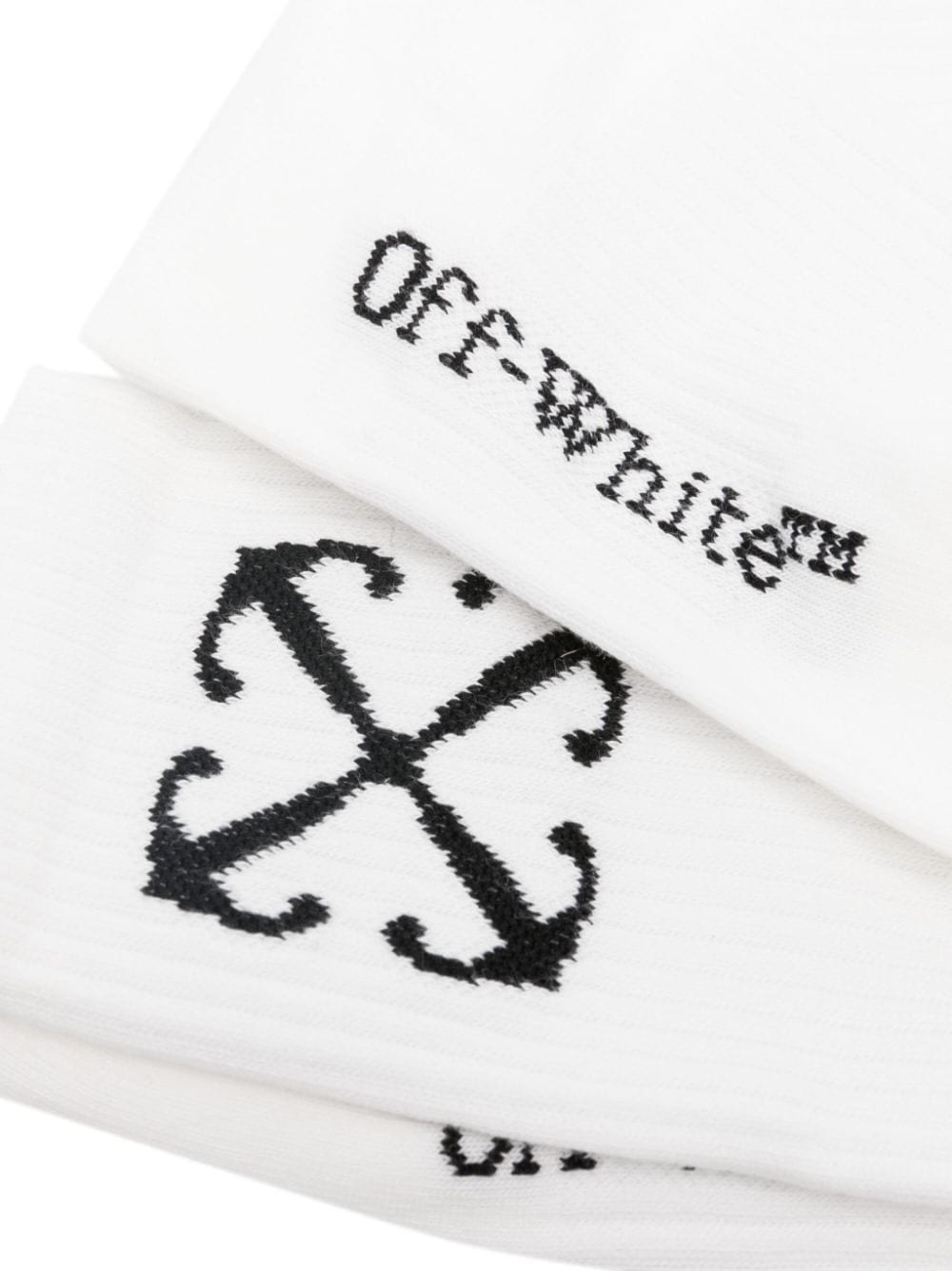 Shop Off-white Arrows-motif Cotton Socks In Ivory Black