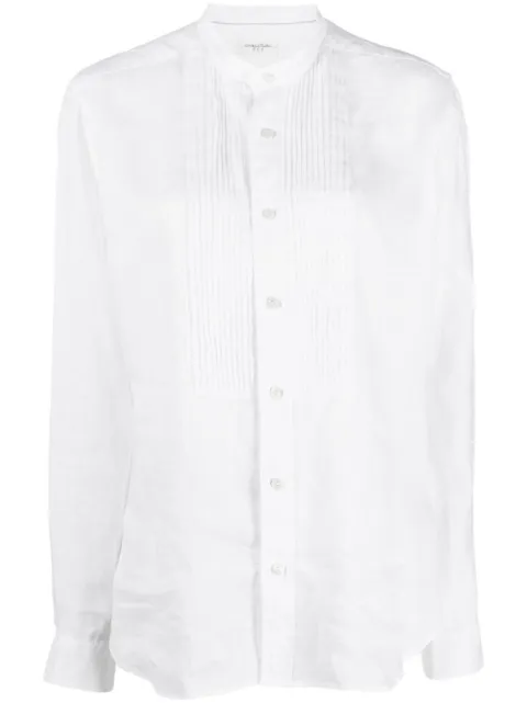 Tintoria Mattei pleated-bib linen shirt