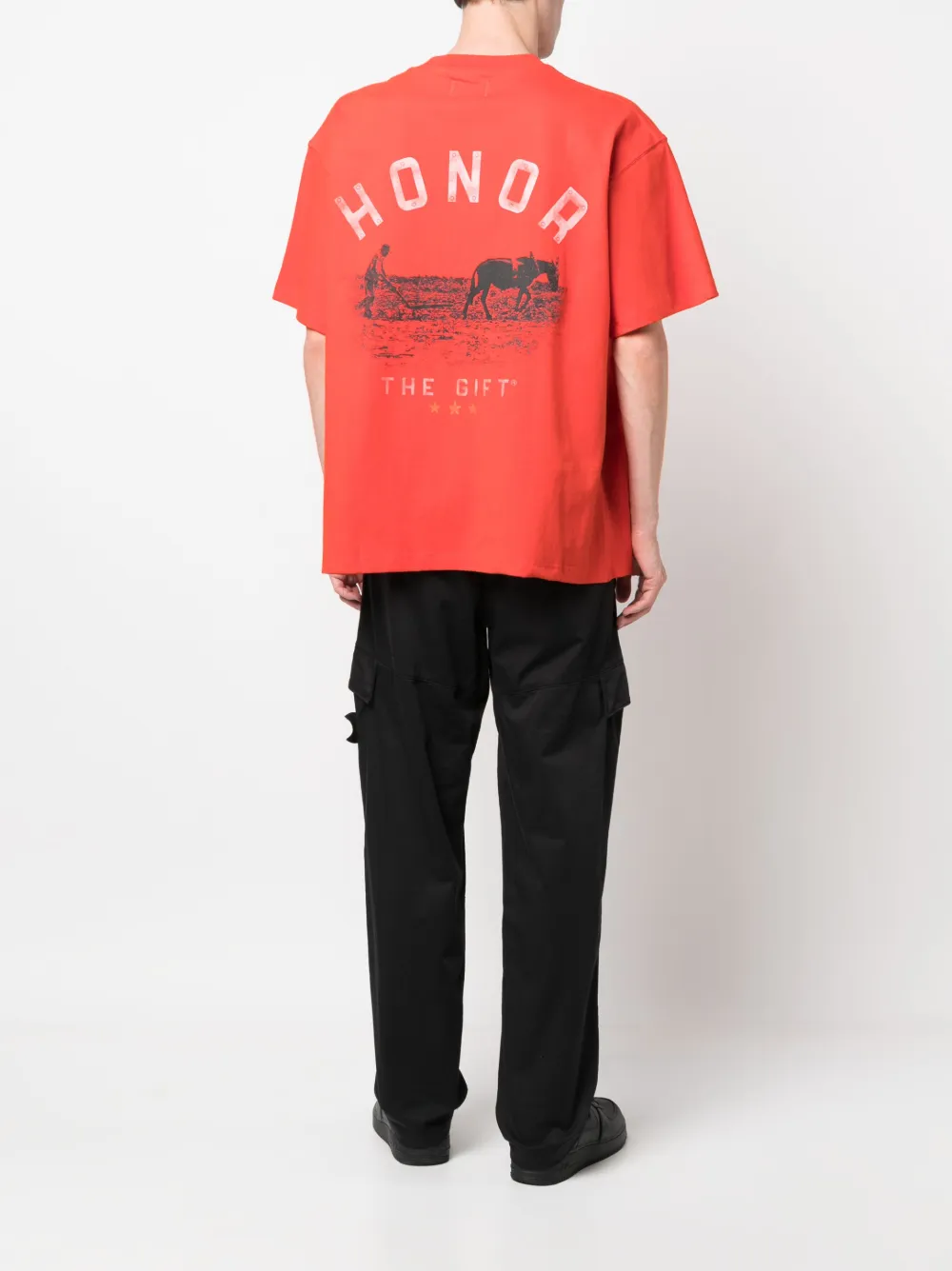 Honor The Gift T-shirt met logoprint - Rood