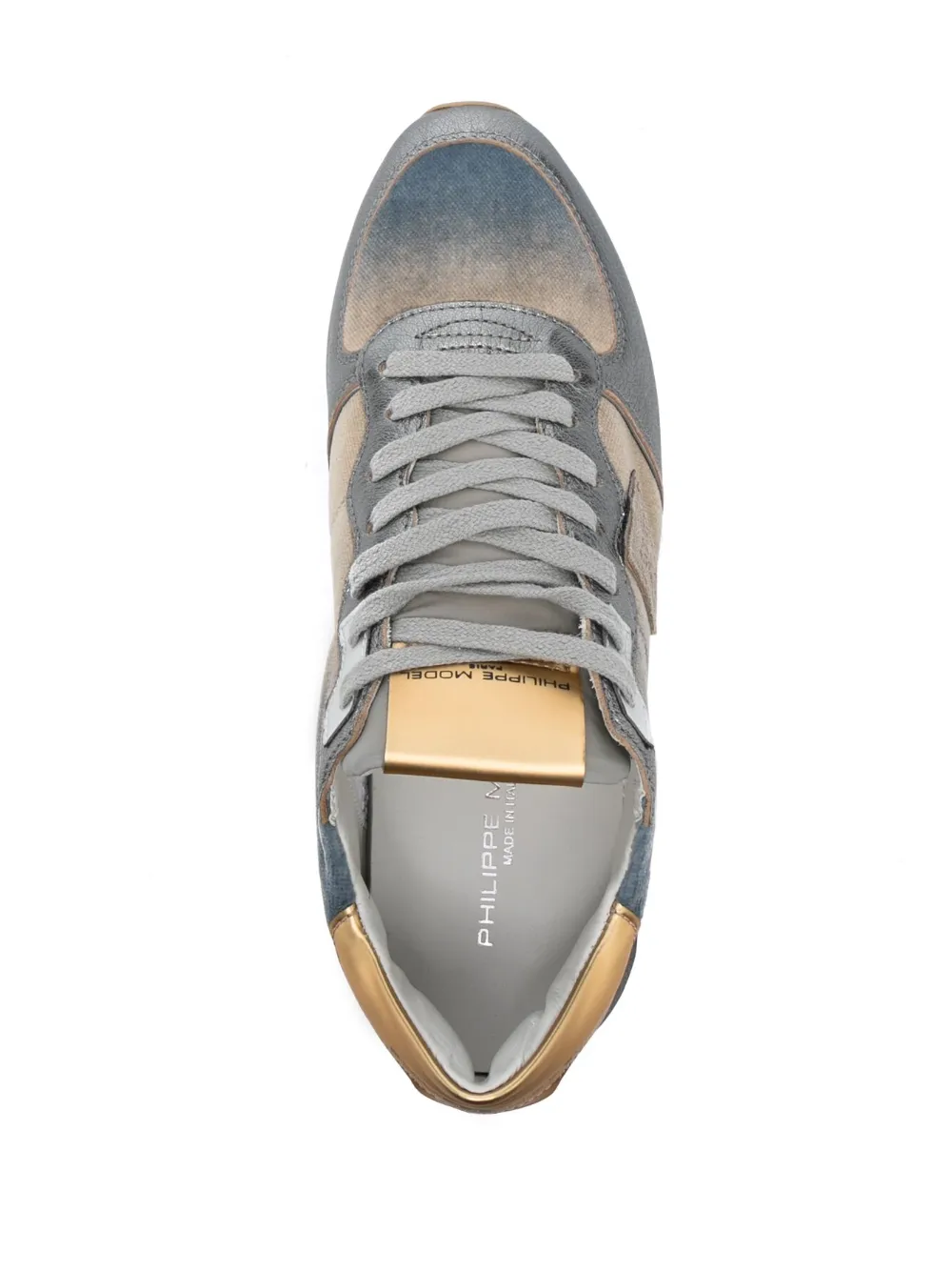 Shop Philippe Model Paris Trpx Leather Low-top Sneakers In Blue