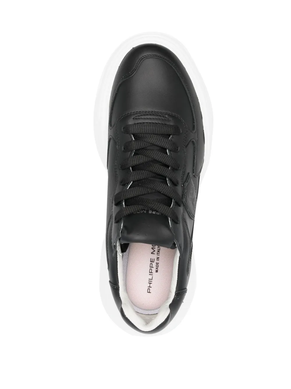 Shop Philippe Model Paris Rivoli Leather Low-top Sneakers In Black