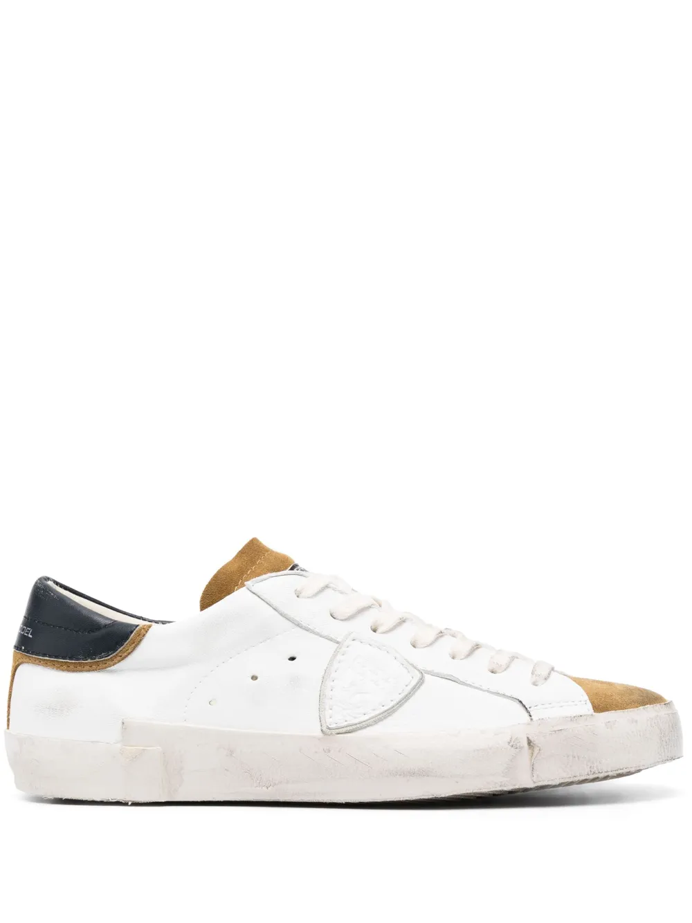 Shop Philippe Model Paris Prsx Leather Low-top Sneakers In White