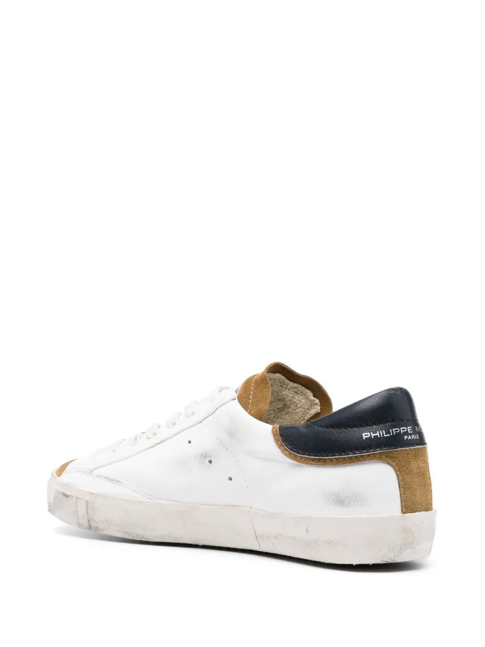 Shop Philippe Model Paris Prsx Leather Low-top Sneakers In White